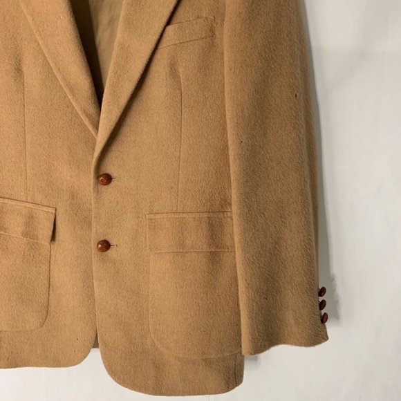 Two Button Wool Camel Beige Blazer